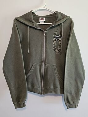 Harley-Davidson Kids Olive Green Zip-Up Hoodie Jacket